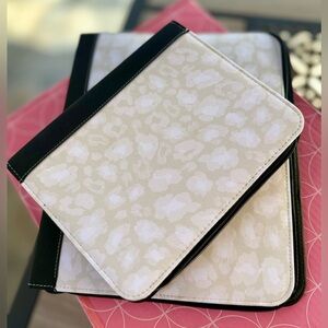 Erin Condren Leopard Folio Set Large Stand Up + A5 Zip Folio NWT
